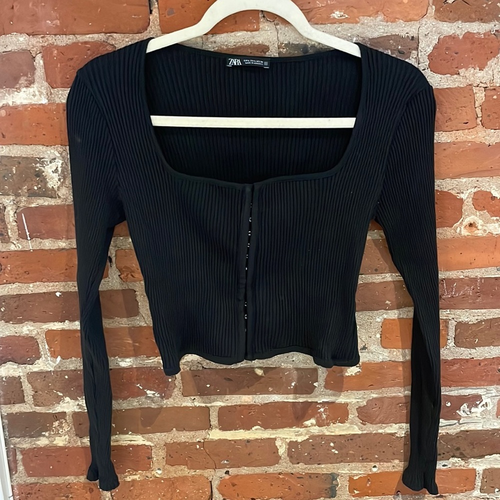 ZARA Black Long Sleeve Top